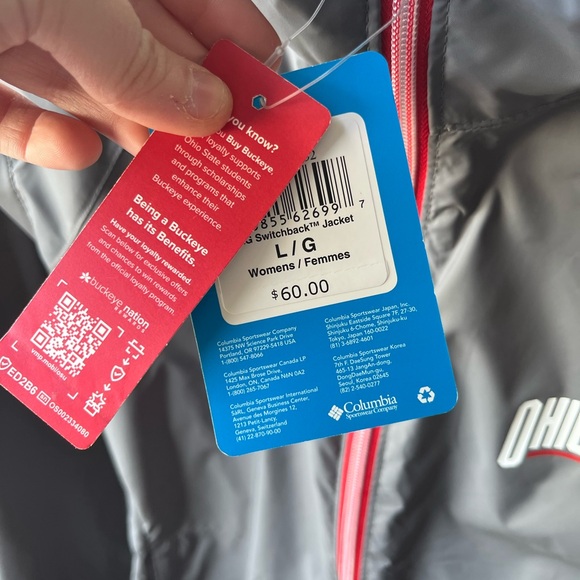 Columbia Women’s Ohio State Gray Windbreaker Jacket - Picture 4 of 6
